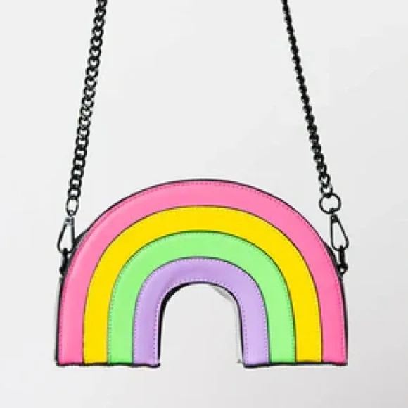 Killstar Goth Punk Vinyl Rainbow Purse Handbag - Picture 2 of 4